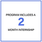 Program includes a 2-month internship Program includes a 2-month internship