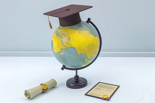 Globe-with-graduation-cap-representing-global-MBA-education-and-international-career-opportunities