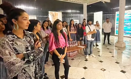 MGLuxM students walk through the art galleries in Mumbai