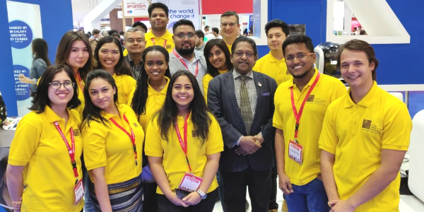 (Left to right) Team SP Jain School of Global Management – Dubai Campus with students at GETEX 2019