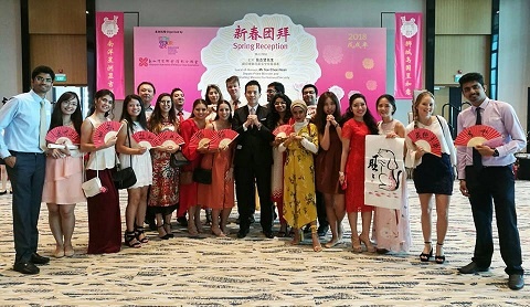Students & Staff Participate in the Annual Spring Reception 2018, Singapore