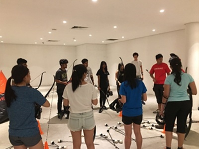 Stressbusting with the help of Archery Tag & Laser Quest at the Singapore Campus