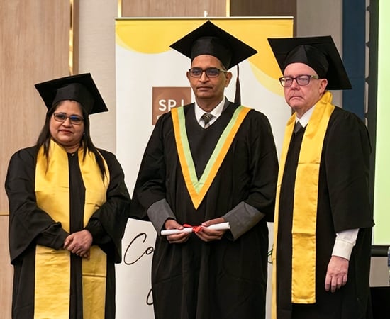 Dr. Naveen Vyas sharing his Executive MBA alumni experience at SP Jain School of Global Management, Dubai