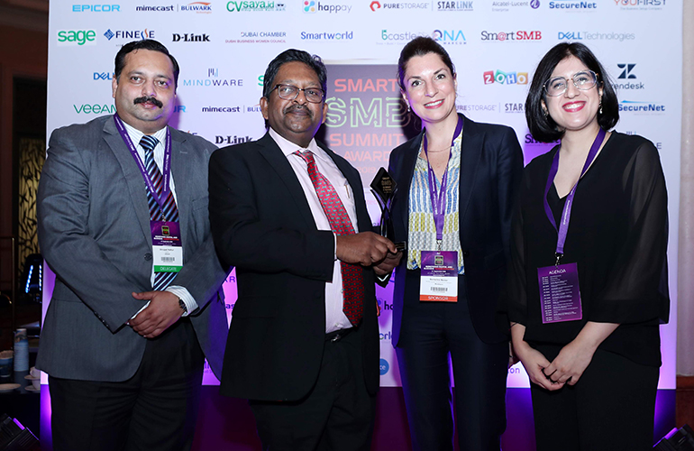 (Left to Right) Dr Dhrupad Mathur, Deputy Director - Faculty Management and Associate Professor - IT Management, SP Jain; Prof Christopher Abraham, Professor and Head of Campus (Dubai), SP Jain; Nathaline Nassar, Marketing and Communication Manager, Mindware; and Bhavna Talwar, Manager – Marketing & PR, SP Jain