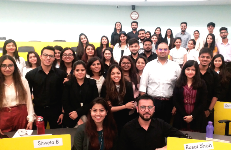 Rahul Kapoor (in white, second from right in the second row) with SP Jain’s Luxury Management students 