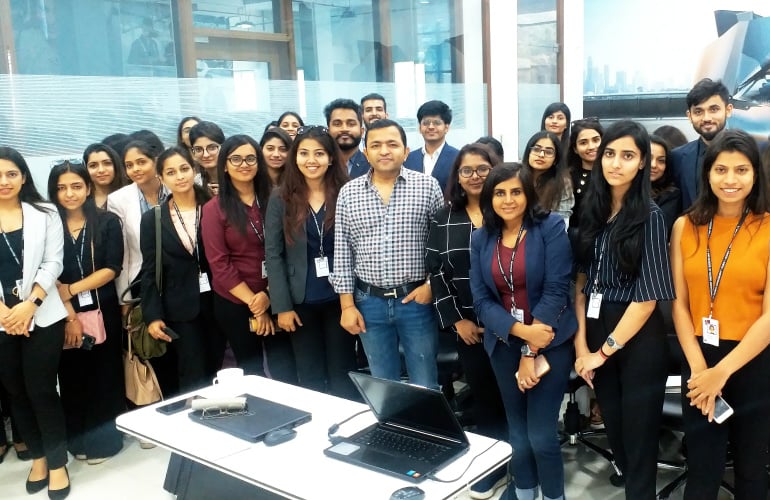 Vishal Agarwal (Managing Director – BMW Bavaria Motors) (in the centre) hosted a masterclass where he shared industry insights with our students