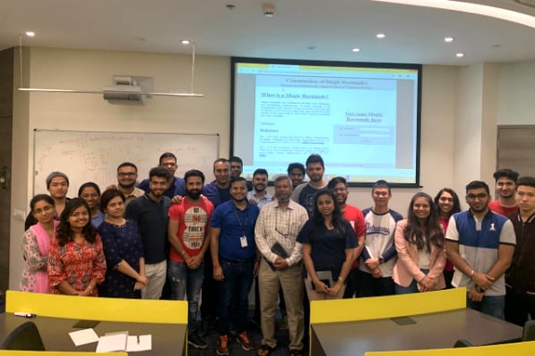 Dr. Ashish Das (centre), Professor of Statistics - IIT Bombay, interacted with the Bachelor of Data Science students at SP Jain School of Global Management’s Mumbai campus