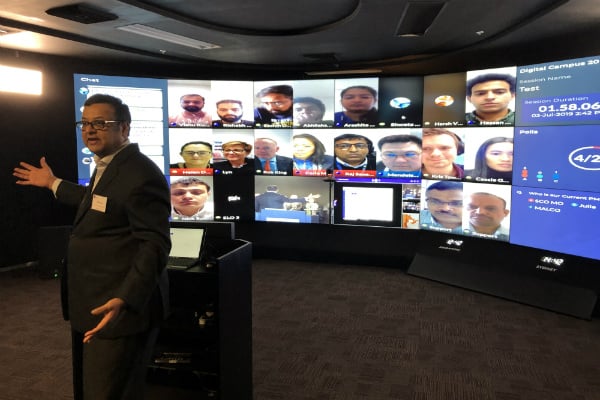 Nitish Jain (President, SP Jain) at the Engaged Learning Online (ELO) studio at our Sydney campus